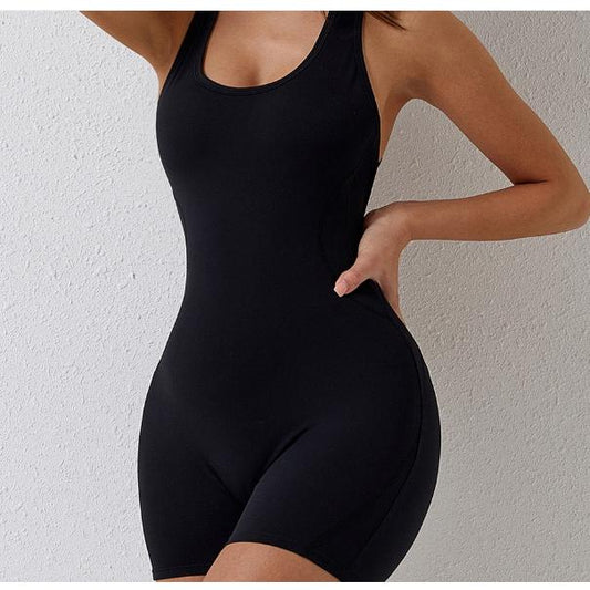 7. V-Back Tummy Control Workout Romper