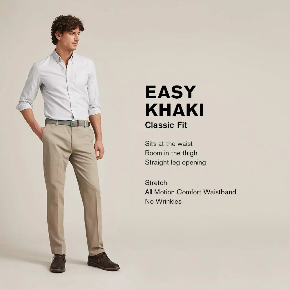 Dockers Men's Classic Fit Easy Khaki Pants (Regular and Big & Tall) Standard 38W x 34L Cloud