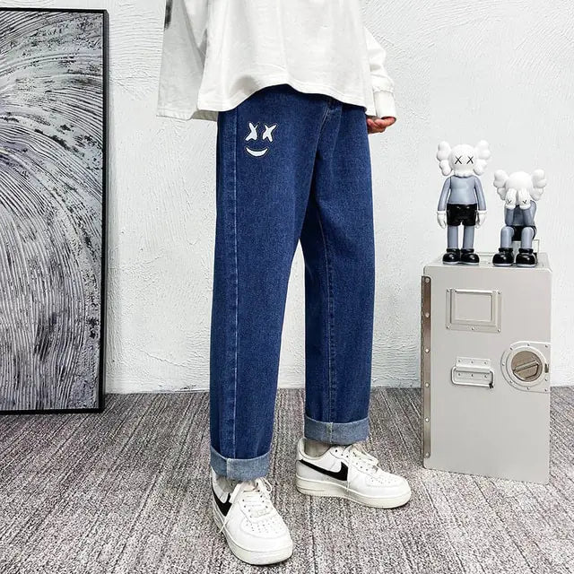 Men's High Street Jeans Long Pants Hip Hop Hong Kong Style