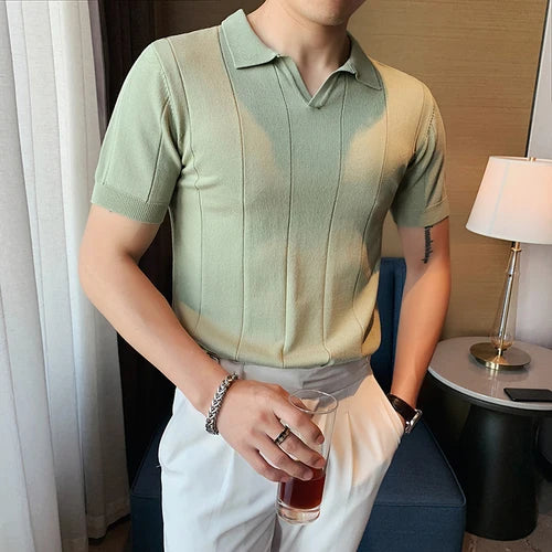 Knitted Polo Shirt Men