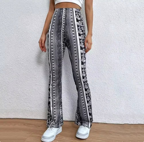 Flare Print Pants