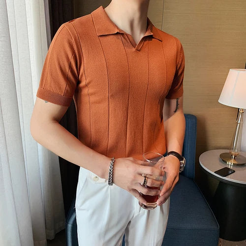 Knitted Polo Shirt Men