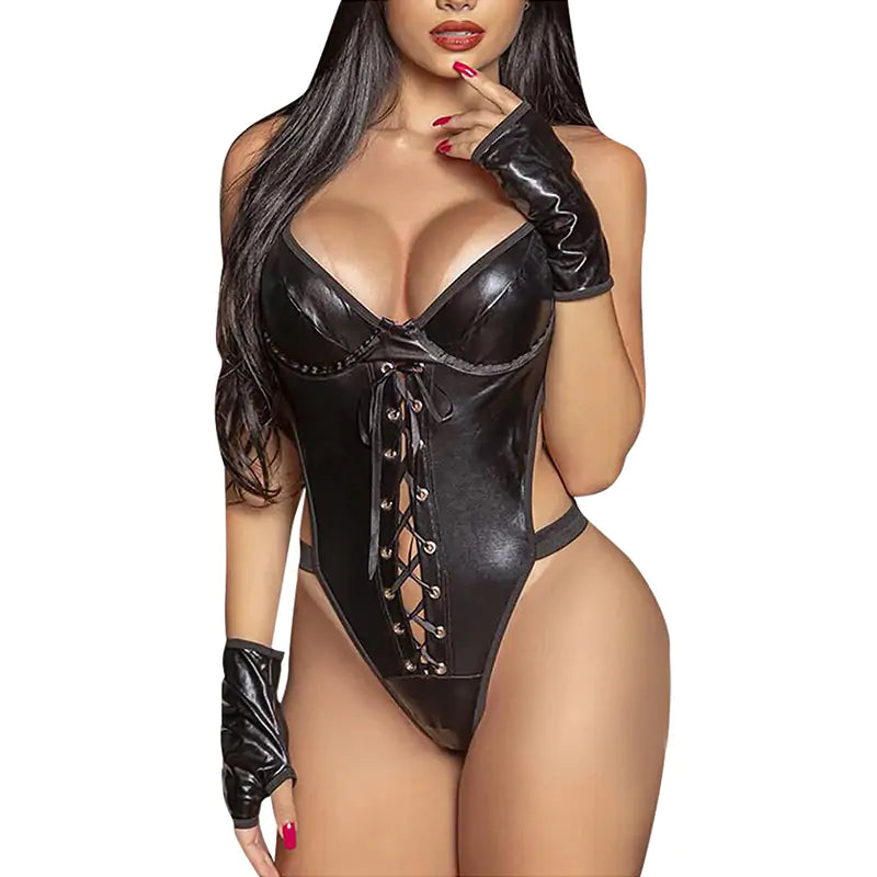 Latex Leather Catwoman Lingerie