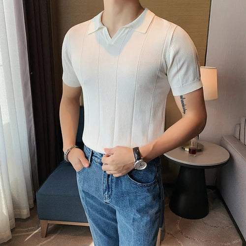 Knitted Polo Shirt Men